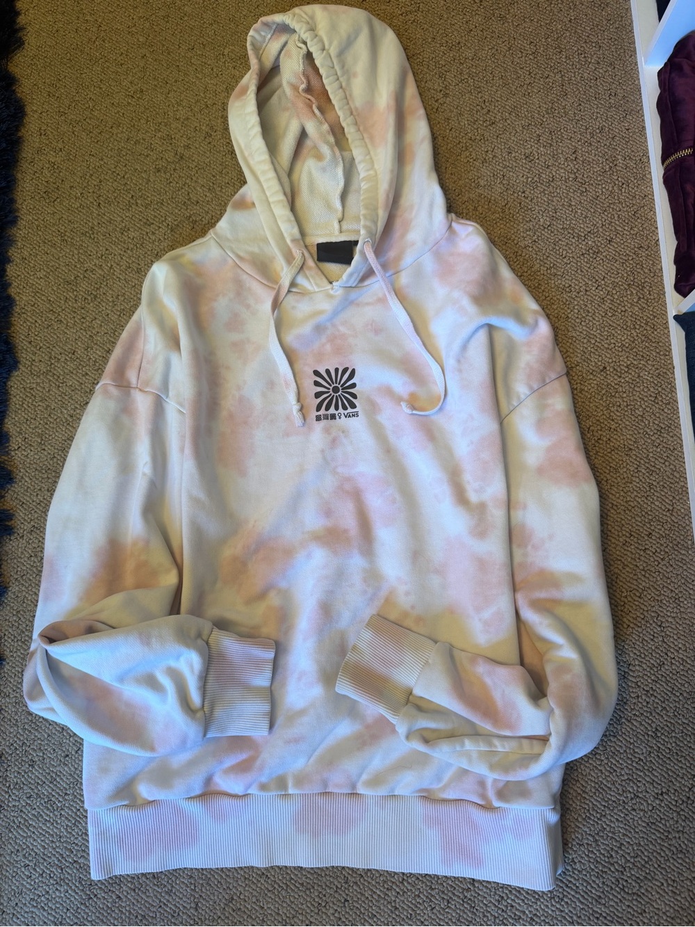 Van’s Tie-Dye Hooded Sweatshirt - Pastel Pink Cream